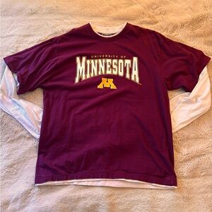 Minnesota Gophers Mens Shirt Large Layered Champion Maroon Gold NCAA Football